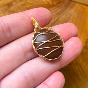 Handmade Wire Wrapped Jasper Pendant